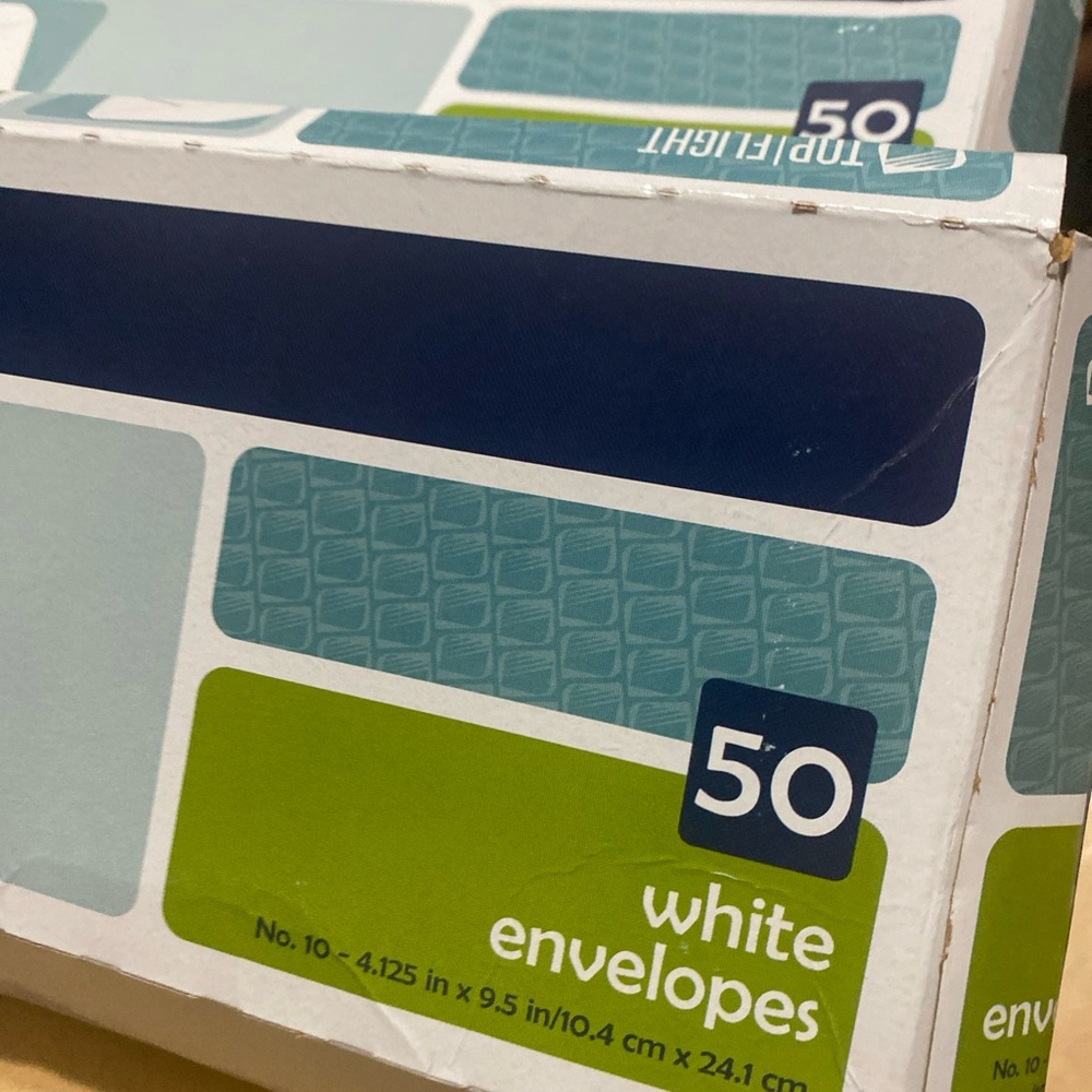 2 New Boxes # 10 envelopes